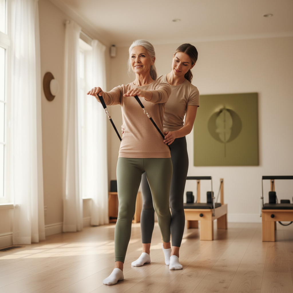 Pilates para seniores: como o método pode apoiar mobilidade, equilíbrio e confiança.